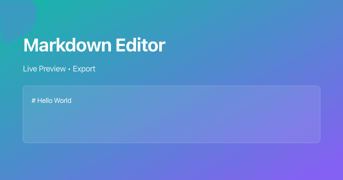 Markdown Editor - Live Preview & Export | Us5.com